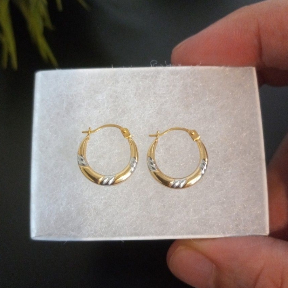 10k Gold Hoop Earrings - Picture 8 of 9